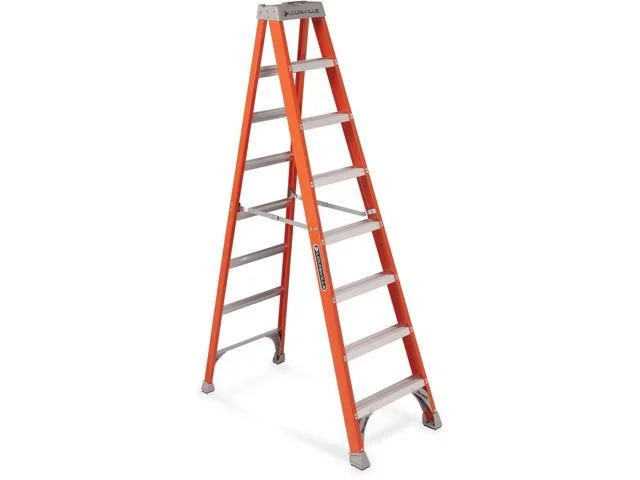 Warehouse Safety Assured Fibreglass 6 7 8 Step with Platform Combination Industrial Ladders