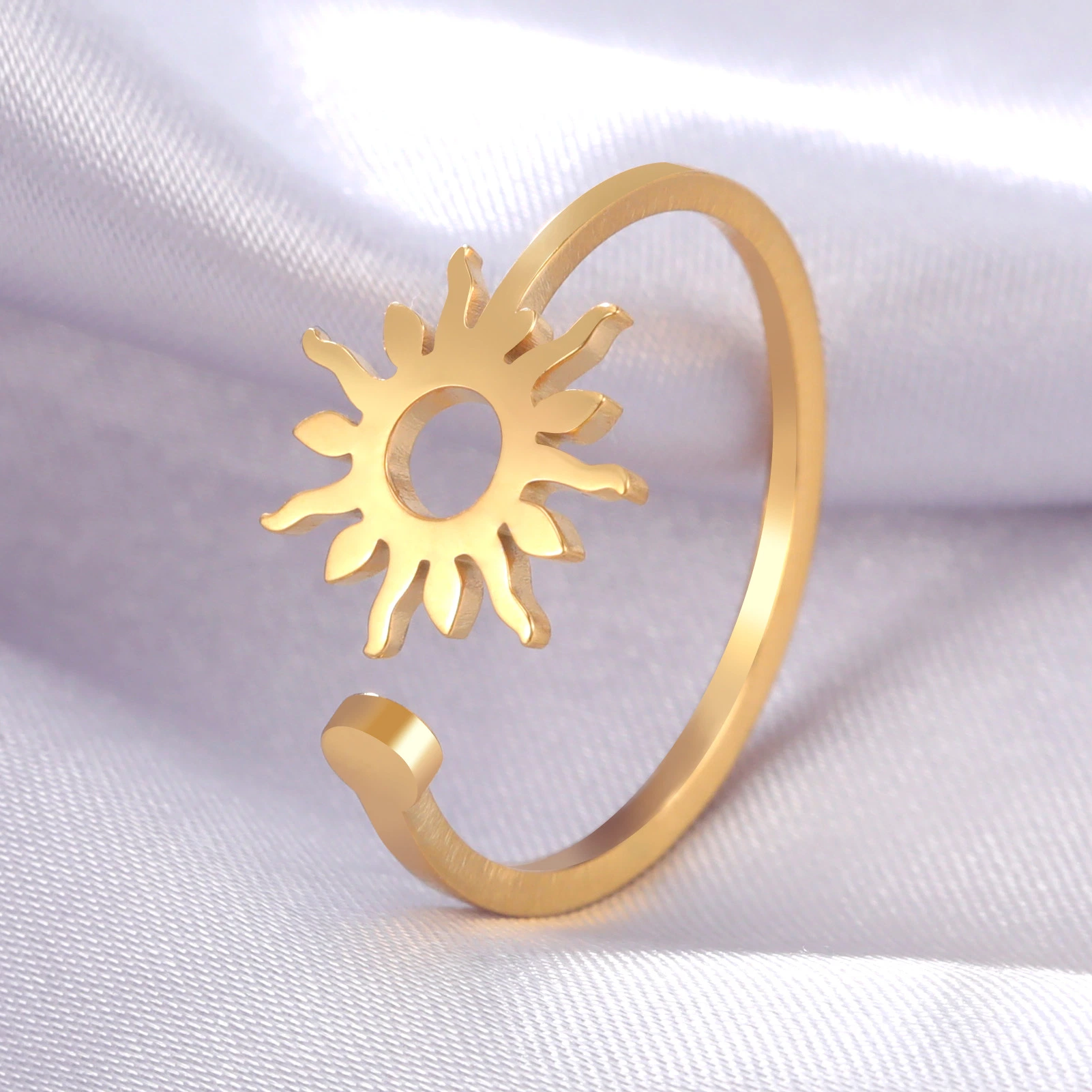 Wholesale/Supplier Open Hollow Sun Rings Jewelry Women for Gift