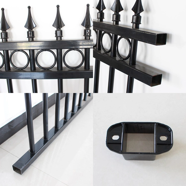 Home Garden Ornamental Black Decorative Metal Wrought Iron Steel Fence