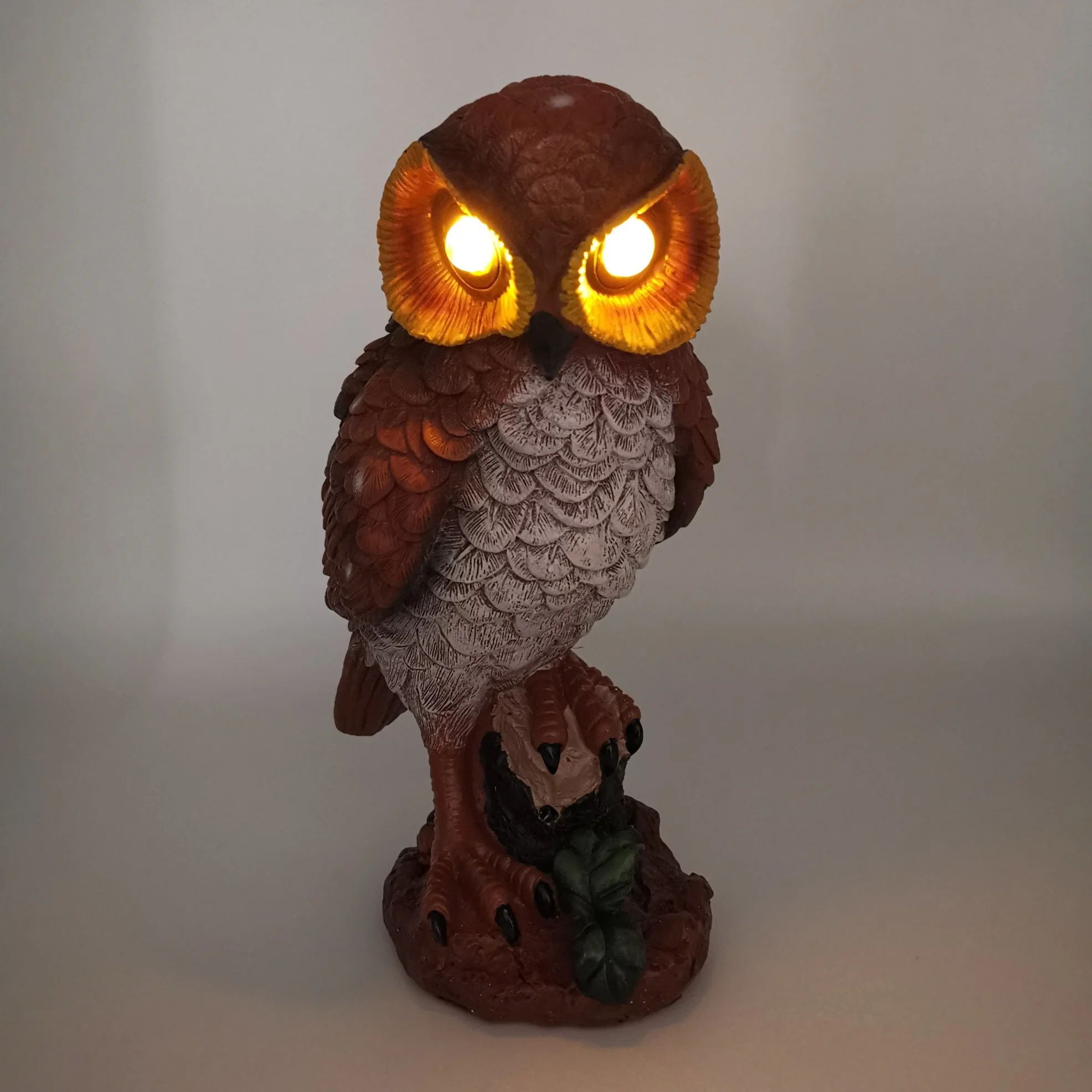 Polyresin Owl Sensor Light Garden Outdoor Decoration