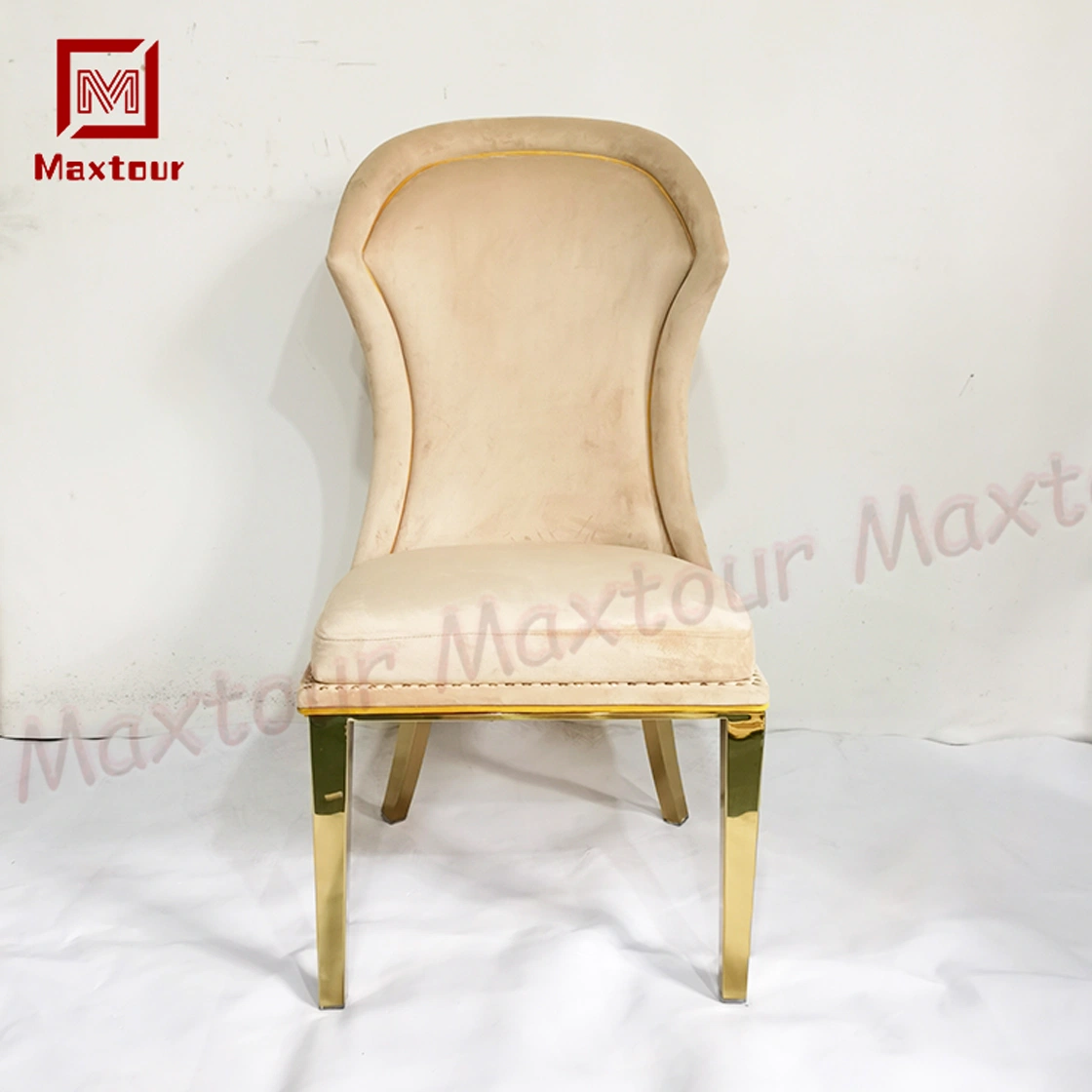 Throne Event Furniture Gold Stainless Steel Home Dining Chair with Ring Luxury Wedding Chair