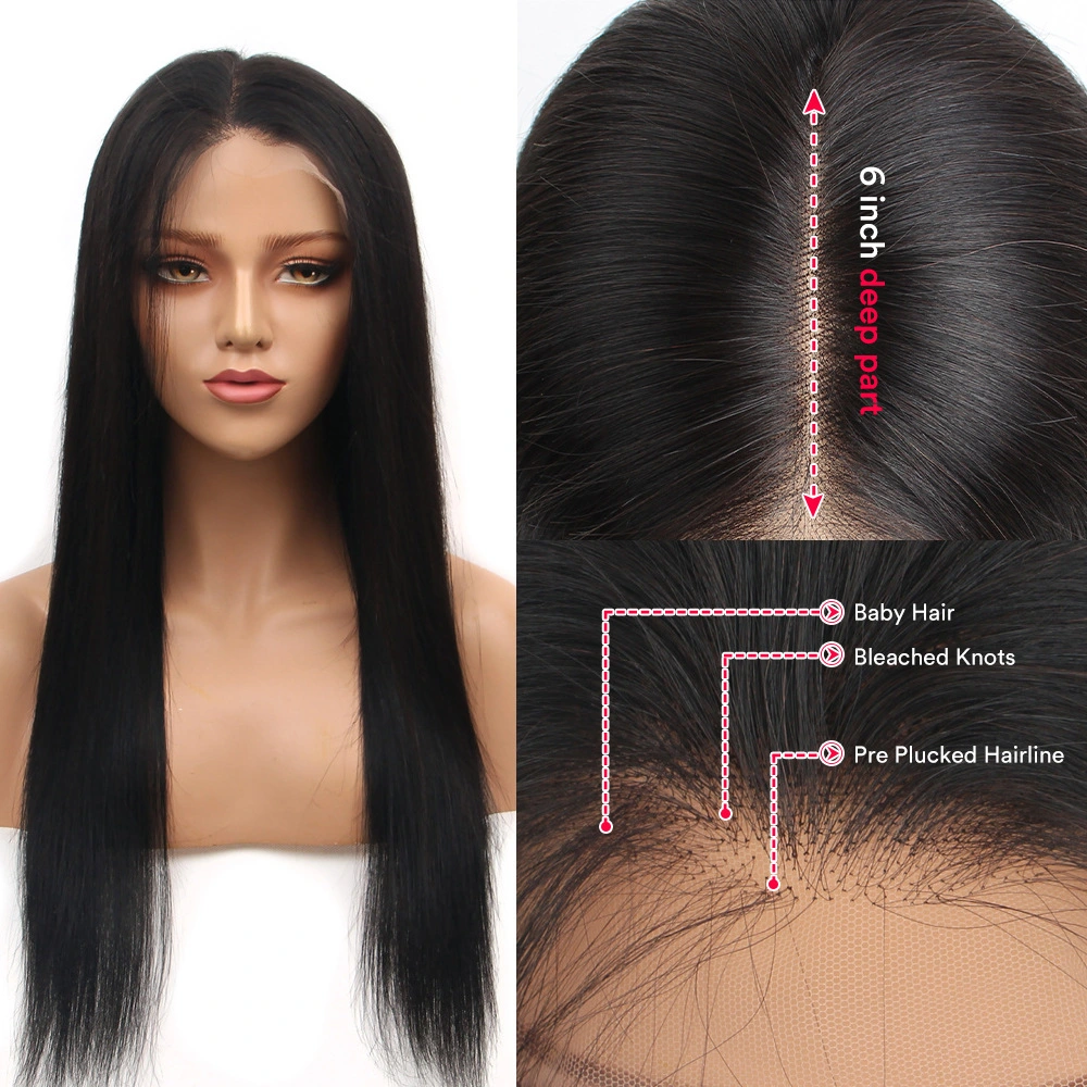 13*6 tapa de culata 360 1b Cabello pelucas RECTA 16-42cm encaje frontal que cubre la cabeza llena de encajes que cubren la cabeza del 130% 150% de densidad de 180% Cabello Real