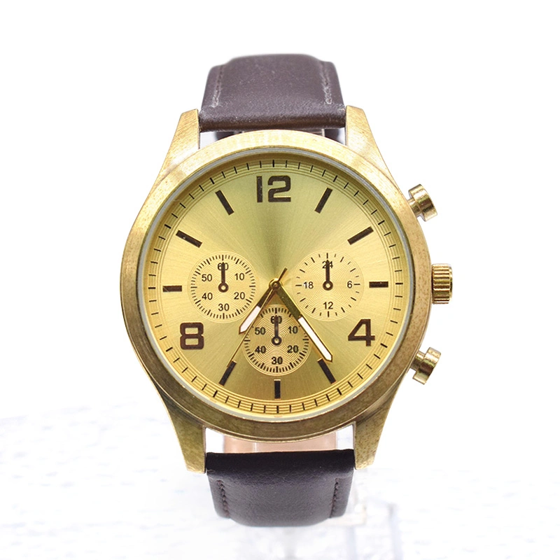 Logotipo personalizado Ouro Qualtiy moda Relógios Japão Homem Assistir (CM0102)