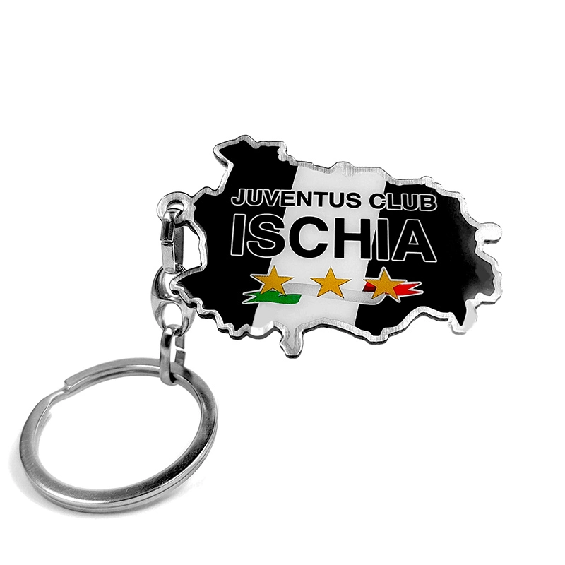 Clube personalizada Creative Preto e Branco encantos de Metal Chaveiro Pendente