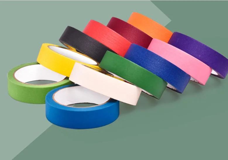 Colorful High Adhesive 50m Long Crepe Paper Cheap Masking Tape for Painting