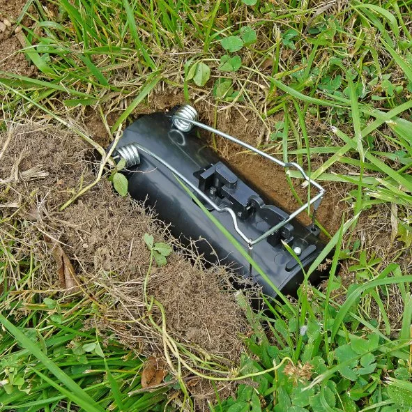 Outdoor Spring Loaded Black Hole Rodent Gopher Trap Pest Control