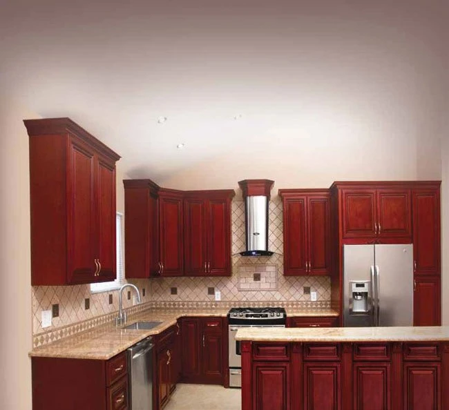 Cherry Ville Traditional Kitchen Solid Wood Cabinet Full Overlay Construction