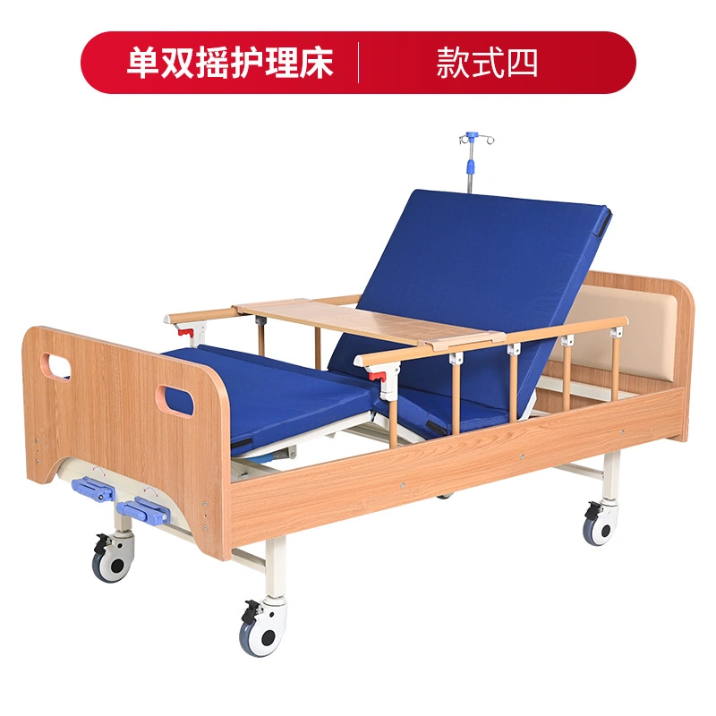 Mobília hospitalar em aço inoxidável de manivela único cuidado de Enfermagem do Hospital de cama cama do paciente utilizado Equipamento Medicai