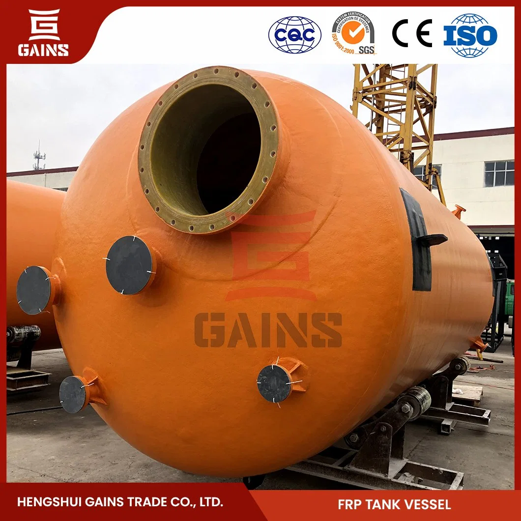 Gains FRP Horizontal Steel Chemical Tank Factory FRP Druckbehälter Tanks China FRP Chemische Lagertank für Chemikalien verwendet