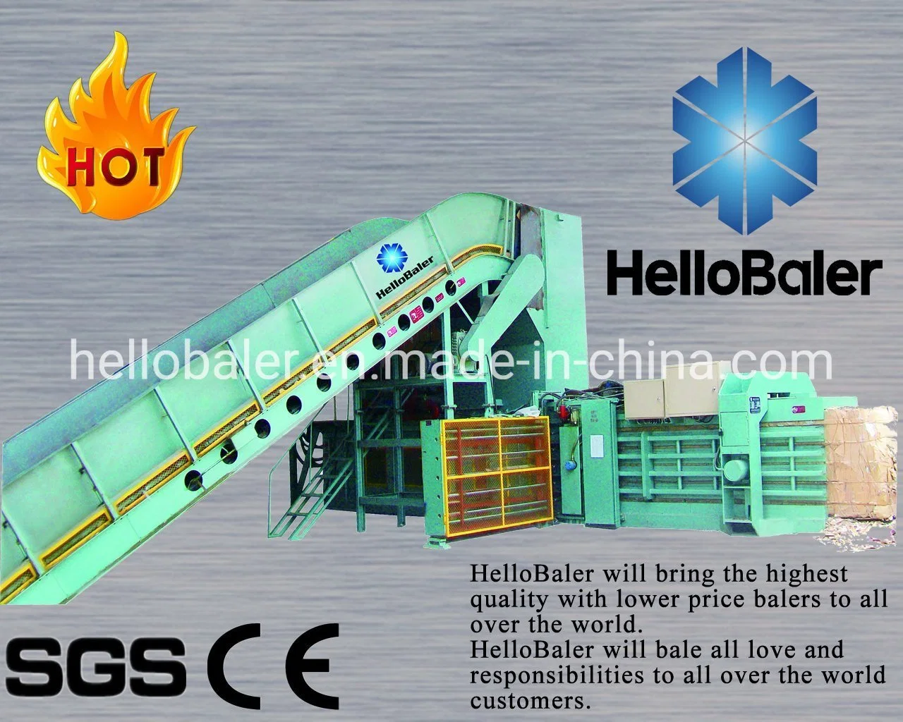 Hydraulic Automatic Horizontal Waste cartonBaler Machine with Conveyor