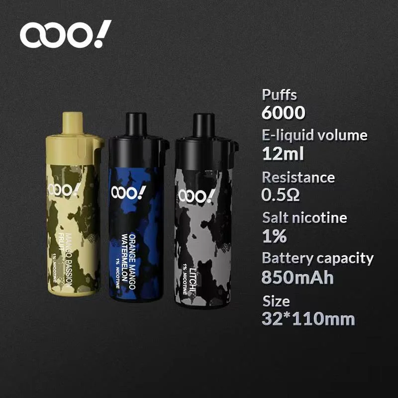 Commerce de gros Vape stylo jetable bouffées 6000 12ML Cigarette électronique Prix EXW 850mAh batterie rechargeable d'accepter l'ordre OEM OEM