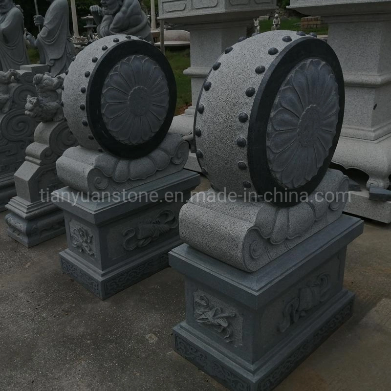 Large Drum Hugging Shaped Bearing Stone Carving China Bao Gu Shi for Temple Door Use Temple Stone Ornaments