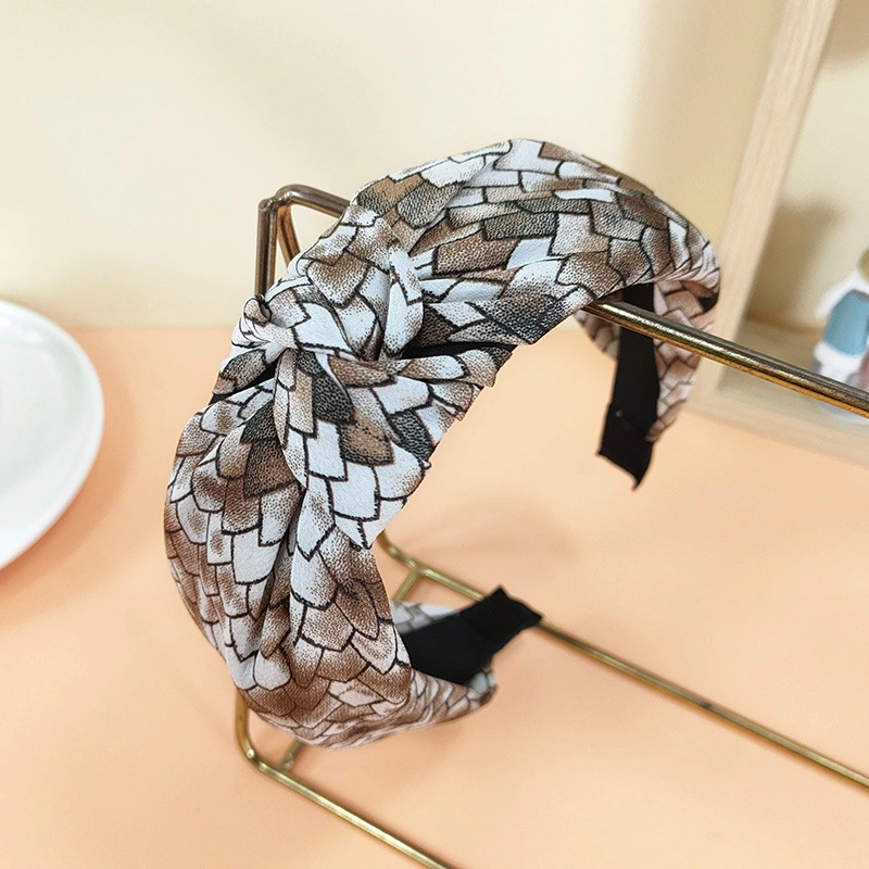 Snake Scale Wide Edge Knotting Hair Hoop Headband Hair Accessories