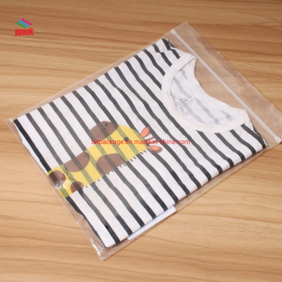 LDPE Clear Plastic Printed Poly Packing Bags with Recloseable Zip Lock for Clothing and Apparel