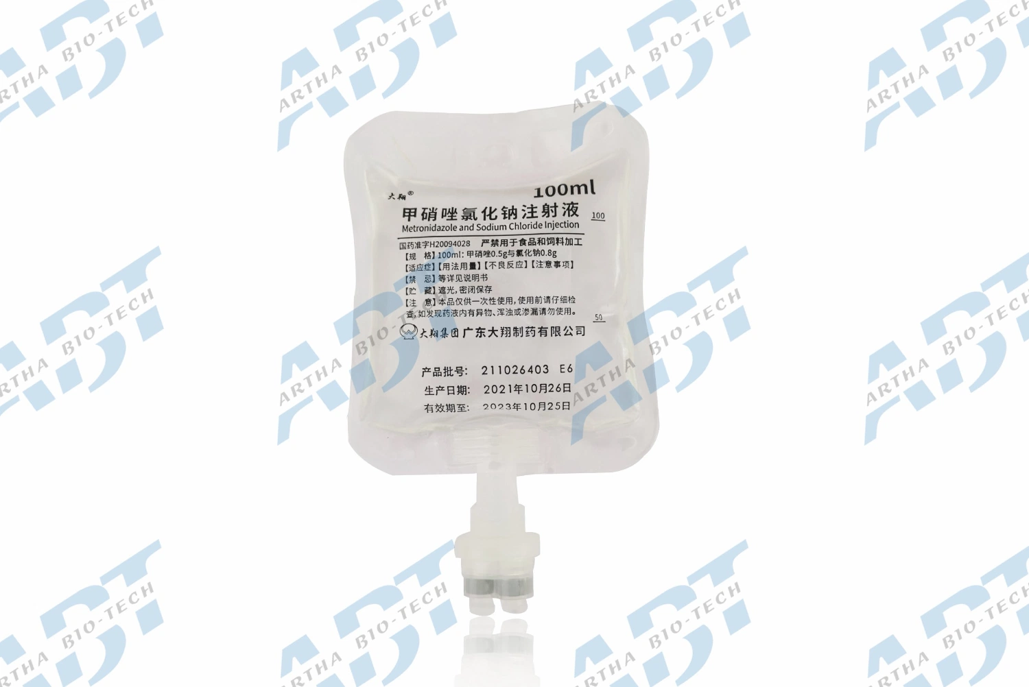 Other Medicine/Medical Products/Finished Medicine/Drug/Infusion/Intravenous Metronidazole and Sodium Chloride Injection 100ml