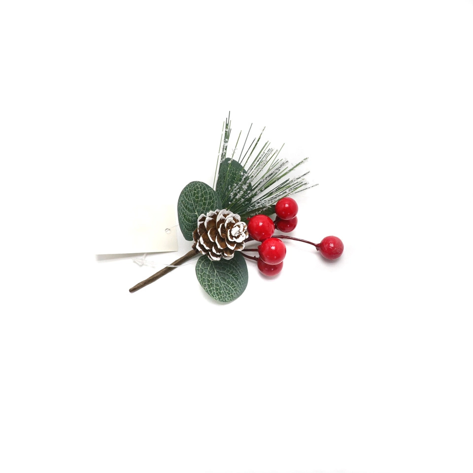 Wholesale/Supplier Mini Red Berries Pine Needles Pine Branches Small Plants Home Decoration Artificial Flower Branches Christmas Ornaments