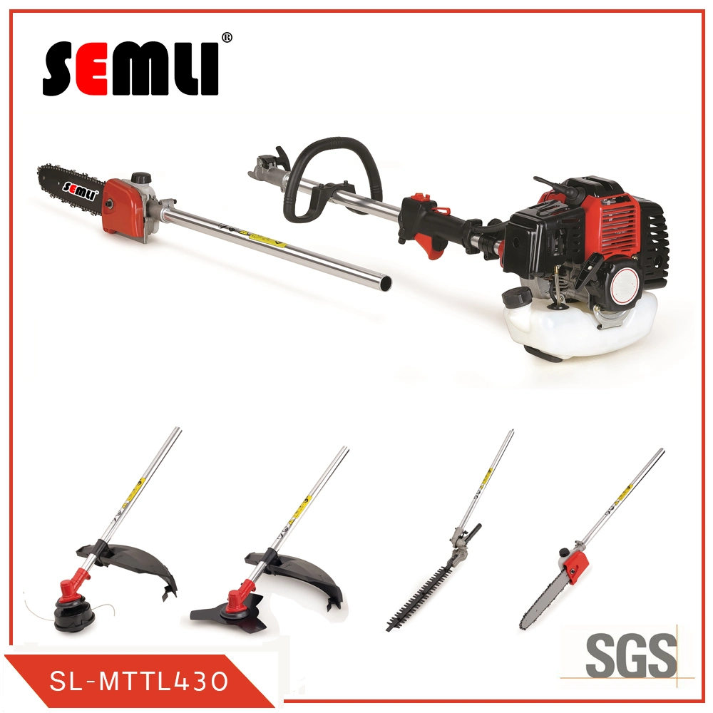 4 in 1 Brush Cutter Grass 52cc Petrol Hedge String Trimmer Gas Powered Chainsaw Pole Saw Included Extension Pole Multifunction Garden Tools for Tree Trimming
