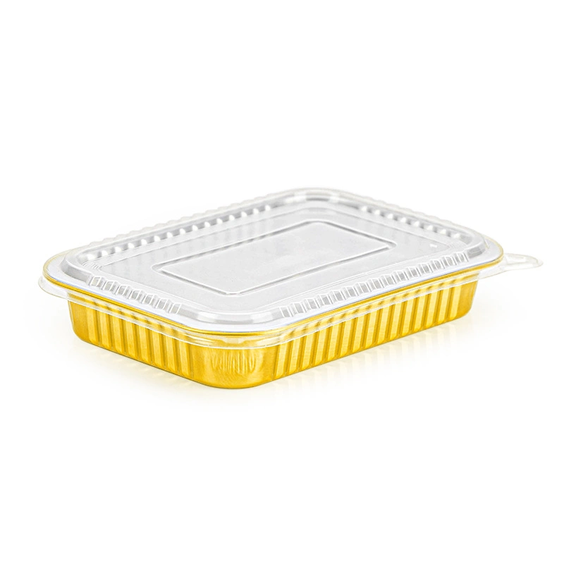 Disposable Aluminum Foil Pans Baking Disposable Food Aluminum Foil Tray with Plastic Lid Takeaway Foil Containers