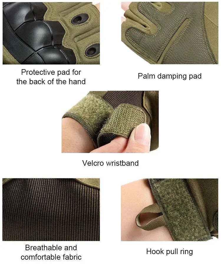 Winter Black Safety Sports Outdoor Winter Motorcycle Combat Tactical Gloves