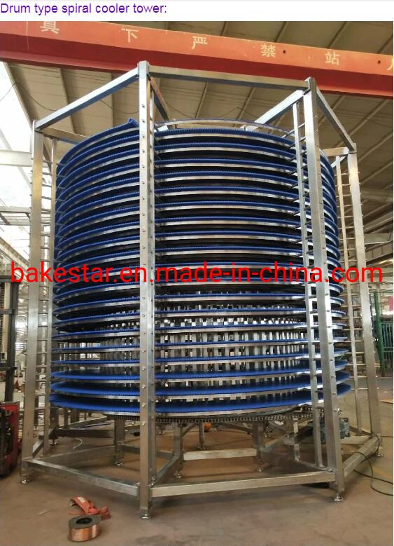 Large Industrial Spiral Conveyor Cooling Cooler Tower Bread Line System Machine