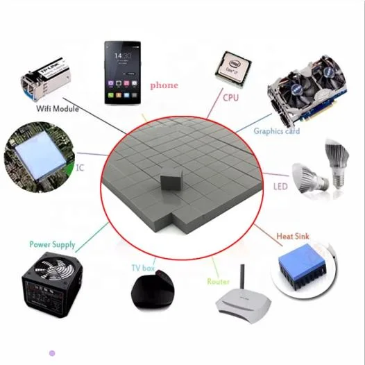 Customized Die-Cuting 1-7W/Mk High Thermal Conductive Silicone for Battery Heatsink