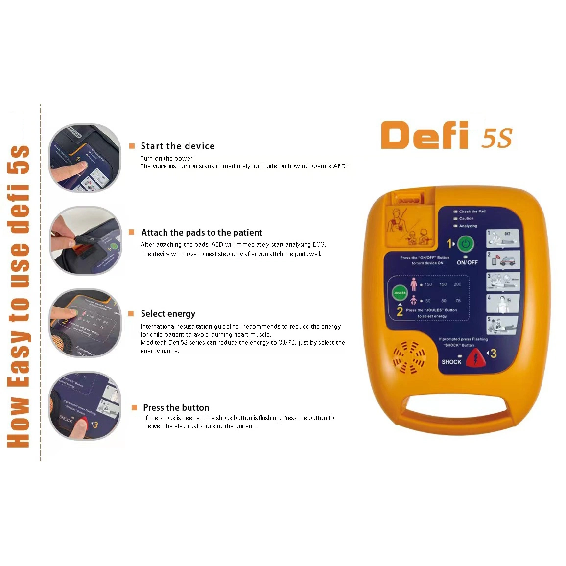 Automatic External Defibrillator Price Aed Defibrilators Medical Biphasic Defibrillator Energy Analyzer Sale