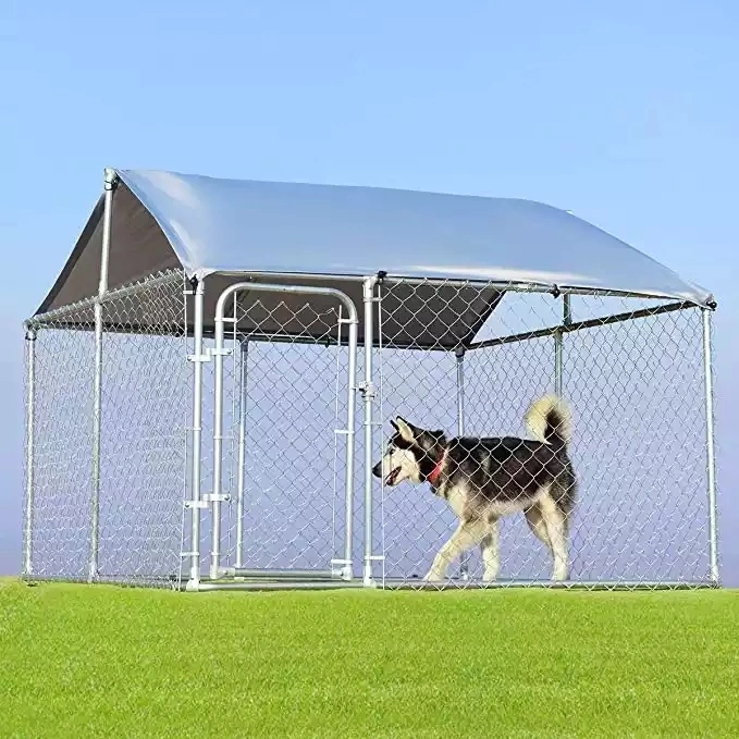 Chain Link Dog Cages Metal Dog Cage with Door