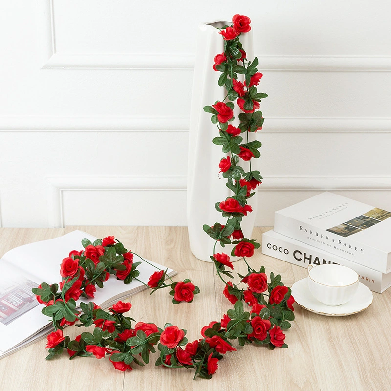 7.6 FT (Total) Artificial Flowers Garland Flower Rose Vine Hanging Plant Lifelike Silk Decorative for Wedding Arch Garden Wall Home Party Hotel Office