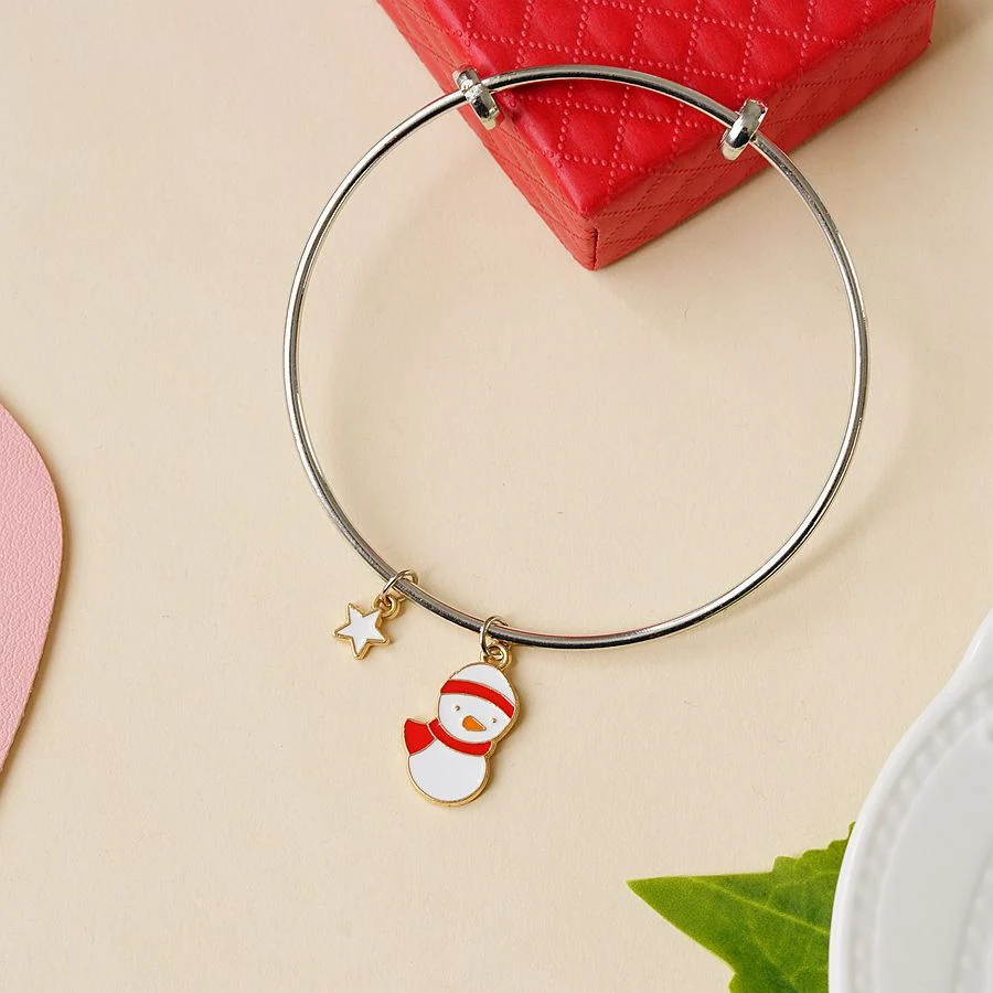 2023 New Cute Lovable Cartoon Style Christmas Bracelet with Snowman Bell Santa Ornaments for Xmas Decoration