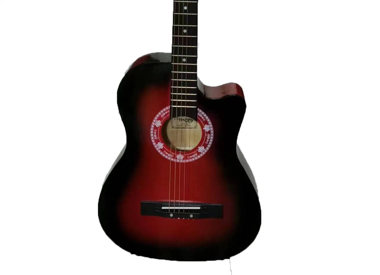 Guitare acoustique Homme et Femme Etudiant instrument débutants pratique Guitare débutant Guitare populaire 39&amp;rdquor; Rouge