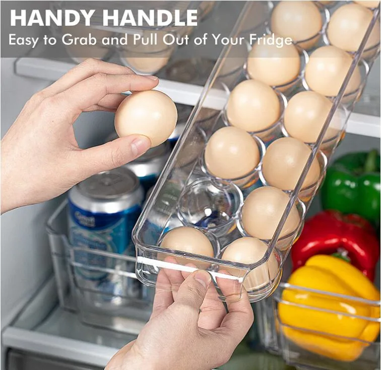 Food Grade Pet Plastic Fridge Organizer Egg Holder