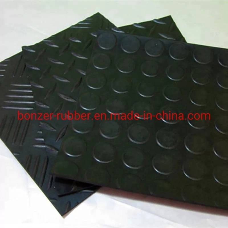 Rubber Anti-Slip Coin/Diamond/ Orange Peel/Wide/Fine Pattern Waterproof Rubber Flooring Mat Sheet