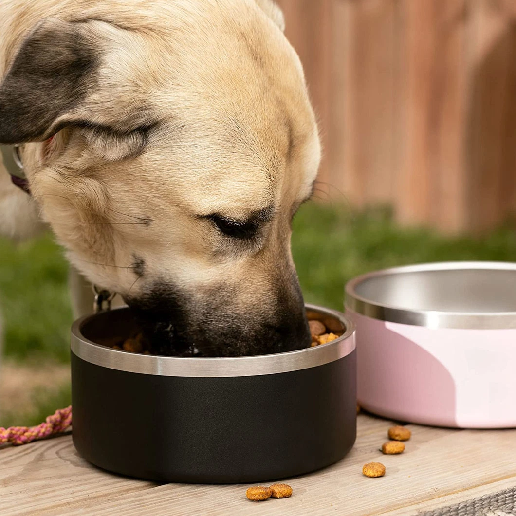 304 Stainless Steel Non-Slip Non-Skid Bottom Double Wall 40oz Cat Dog Bowl for Food Water