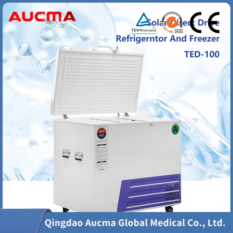 Fabricado en China Laboratorio Farmacia vacuna refrigerador vidrio único Puerta Alta precisión 2-8 grados de temperatura