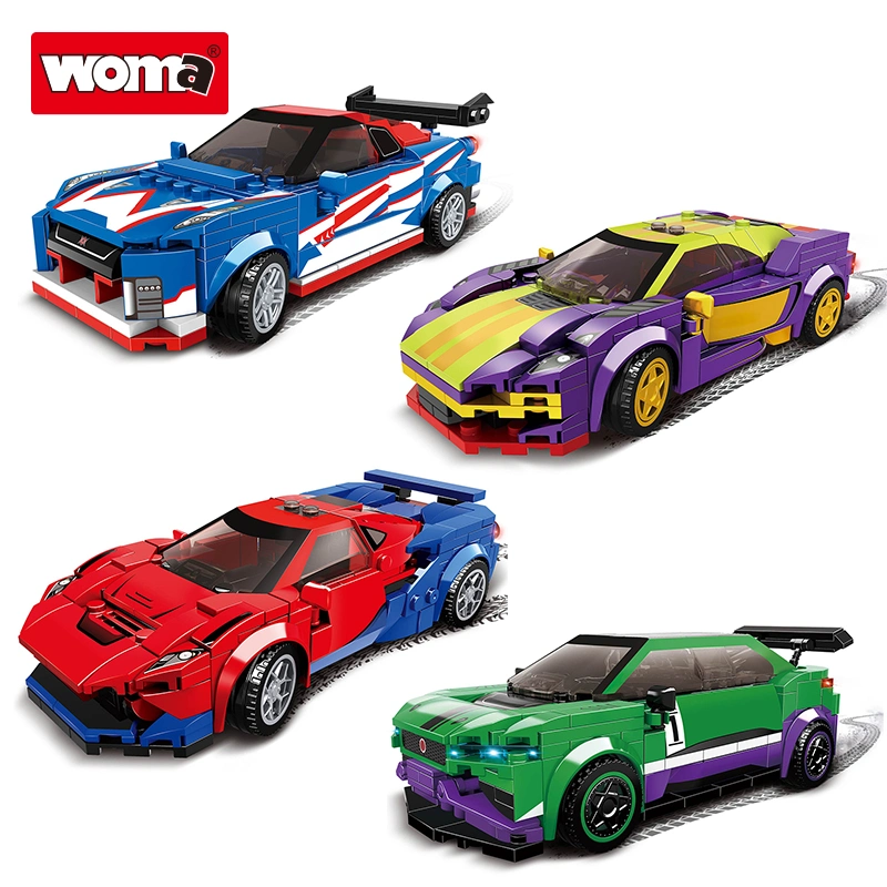 Woma Toys Factory Wholesale/Supplier Customize Plastic Manufacturers Boy Sports Car Kit Car Model DIY Game Building Blocks Racing Car Small Particle Brick Supercar Set