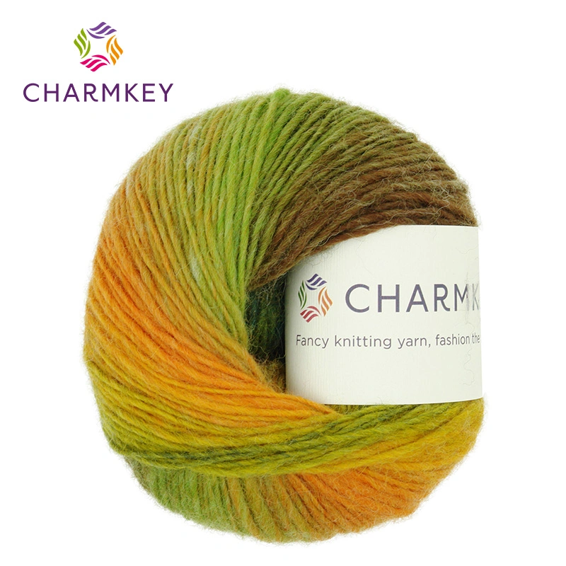 High quality/High cost performance  Rainbow Multicolor Single Strand Wool Yarn for Crochet Knitting Shawl