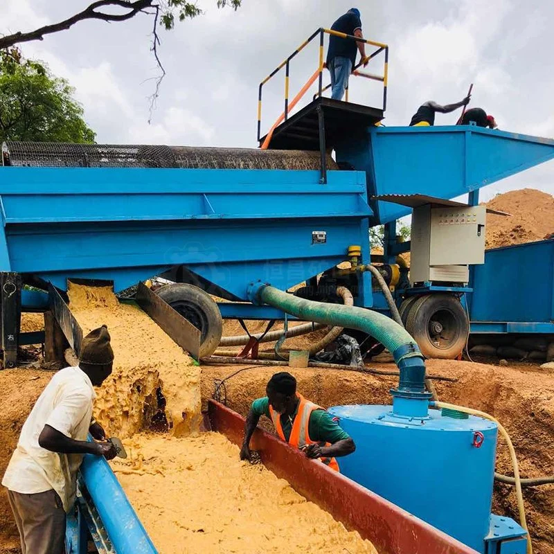 Gold Trommel Scrubber Washing Machine for 100 Ton Alluvial Gold Washing Plant to Cleaning The Mud and Dust