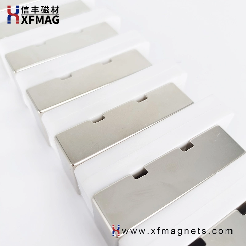 High Performance Permanent Rare Earth Block NdFeB Magnet Magnetic Material with Slot