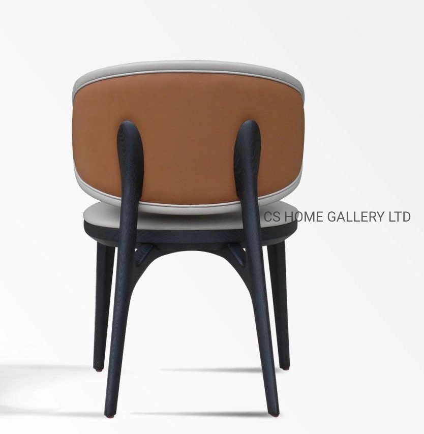 Fashionable Luxury Restaurant Home Nordic Style Wooden Furniture Modern Indoor PVC Leather Hotel Restaurant Dining Chair