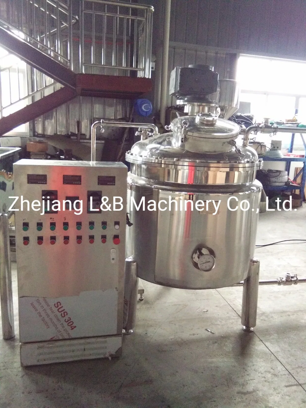 Steam Heating Vacuum Mixing Jacket Kettle for Juice Concentration