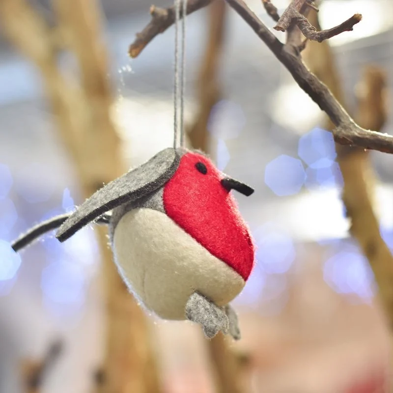 Decoración de vacaciones adorable Red Bird Figurita Doll Juguetes de Navidad