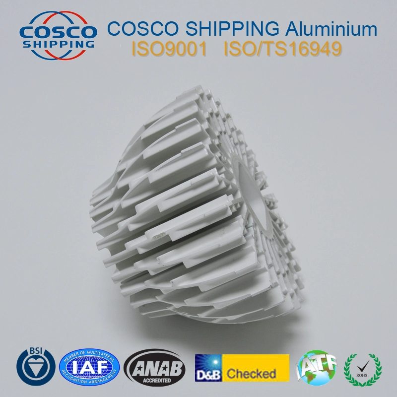 Tubo de calor de aluminio de Cosco anodizado Perfil de extrusión disipador de calor