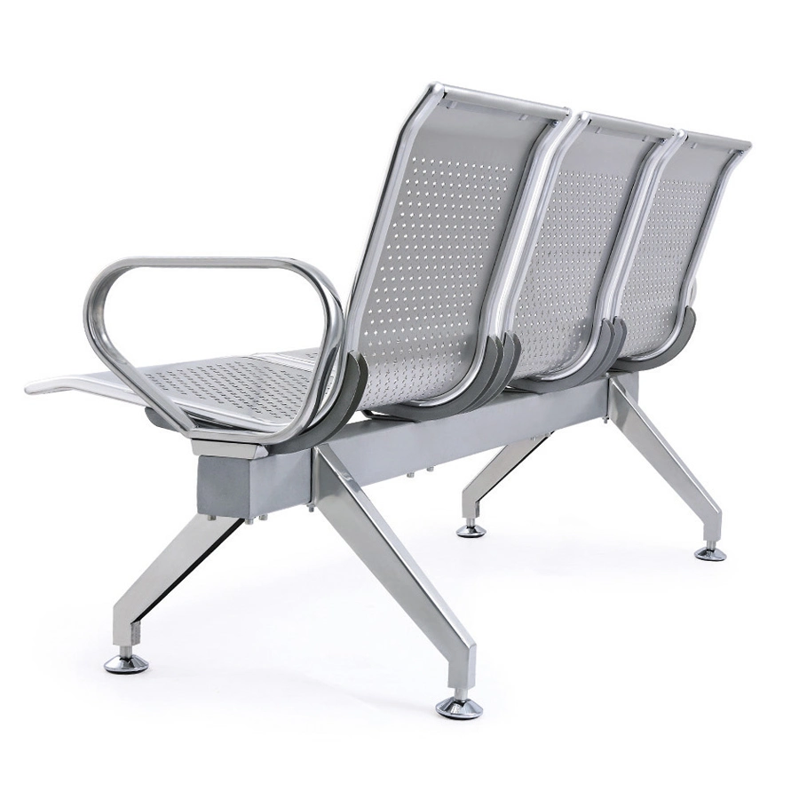 Customer Waiting Room 3-Seater Hospital Waiting Area Stainless Steel Chair Bank Public Area Waiting Chair