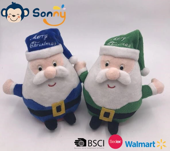 Wholesale China Factory Musical LED Lighting Xmas Plush Santa Kids Gift