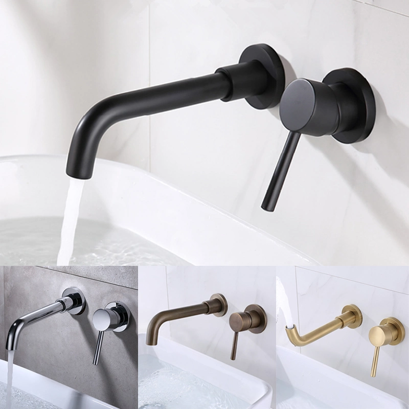 Unique Design Luxury Golden Chrome Brass Stainless Steel Bathroom Basin Faucet Single Waterfall Hot and Cold Water Mixer Bathroom Tub Faucet