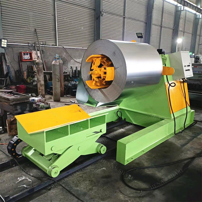 Uncoiler hidráulico de 5 toneladas de alimentador de plancha de metal laminado máquina guillotina CNC Decoiler eléctrico para 1250