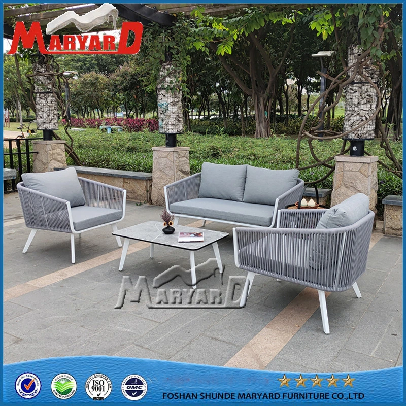 Modern Hot Sale Hotel Outdoor Leisure Rope Terrace Dining Furniture Table and Chair