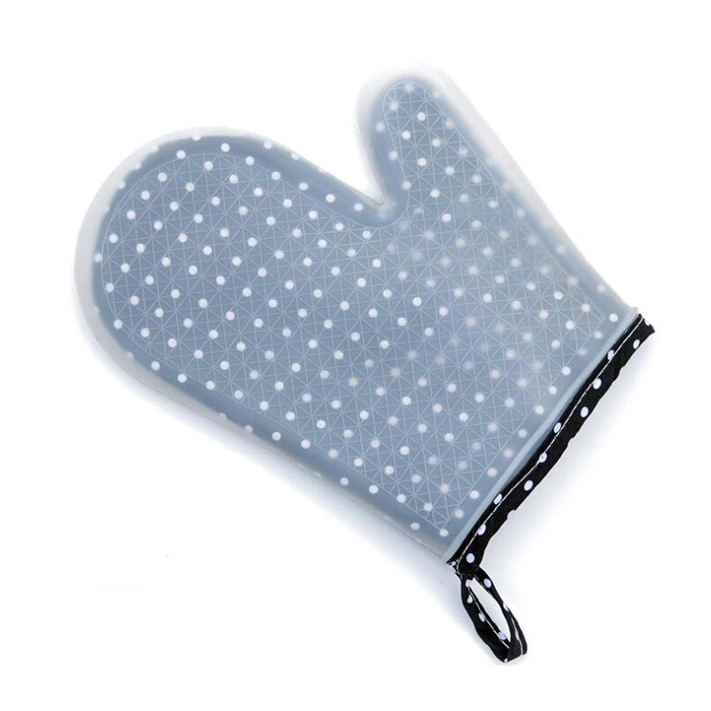 Oven Mitts Set of 2 Transparent Clear Polka DOT Silicone Cotton Lining Heat Resistant Waterproof Washable Kitchen Oven Gloves for BBQ Grilling Baking Esg12167