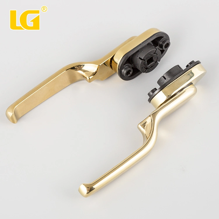 ISO9001 Ningbo LG OEM Fashion Design Privacy PVD Golden Satin Chrome Color Zinc Alloy Interior Door Lever Handle