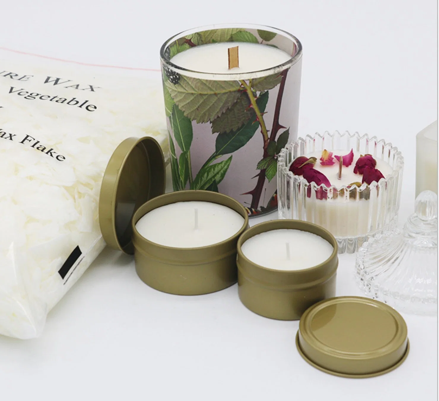 Round Metal Wholesale Candle Tin with Lid Metal Tin Boxes Packaging Scented Candle Aromatherapy Candle